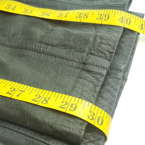 Nine West Womens Dark Brown Straight Leg Leather Moto Riding Pants Size 30 - Picture 7 of 12